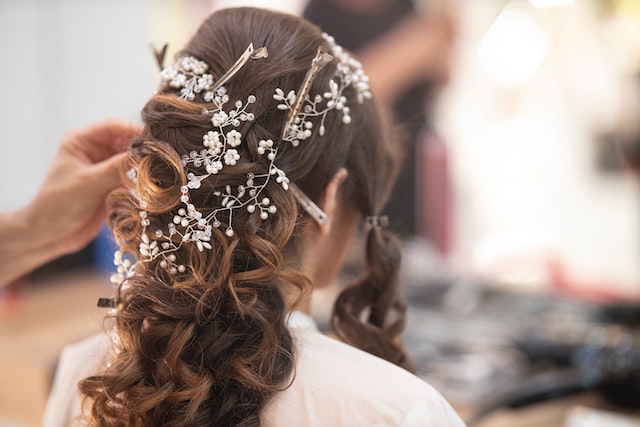 Bride hair styling
